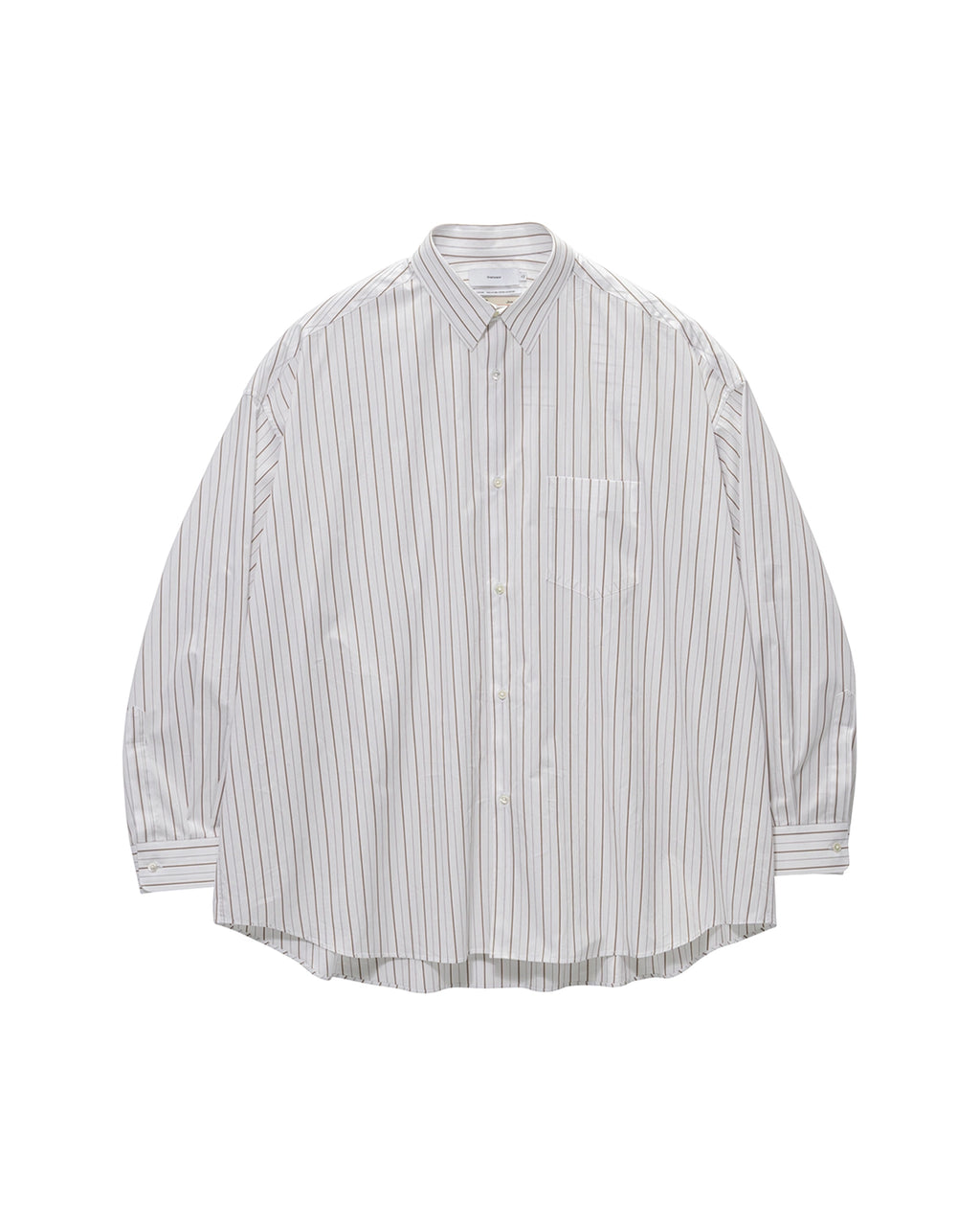 Graphpaper / SIDOGRAS Brown Stripe L/S Oversized Regular Collar