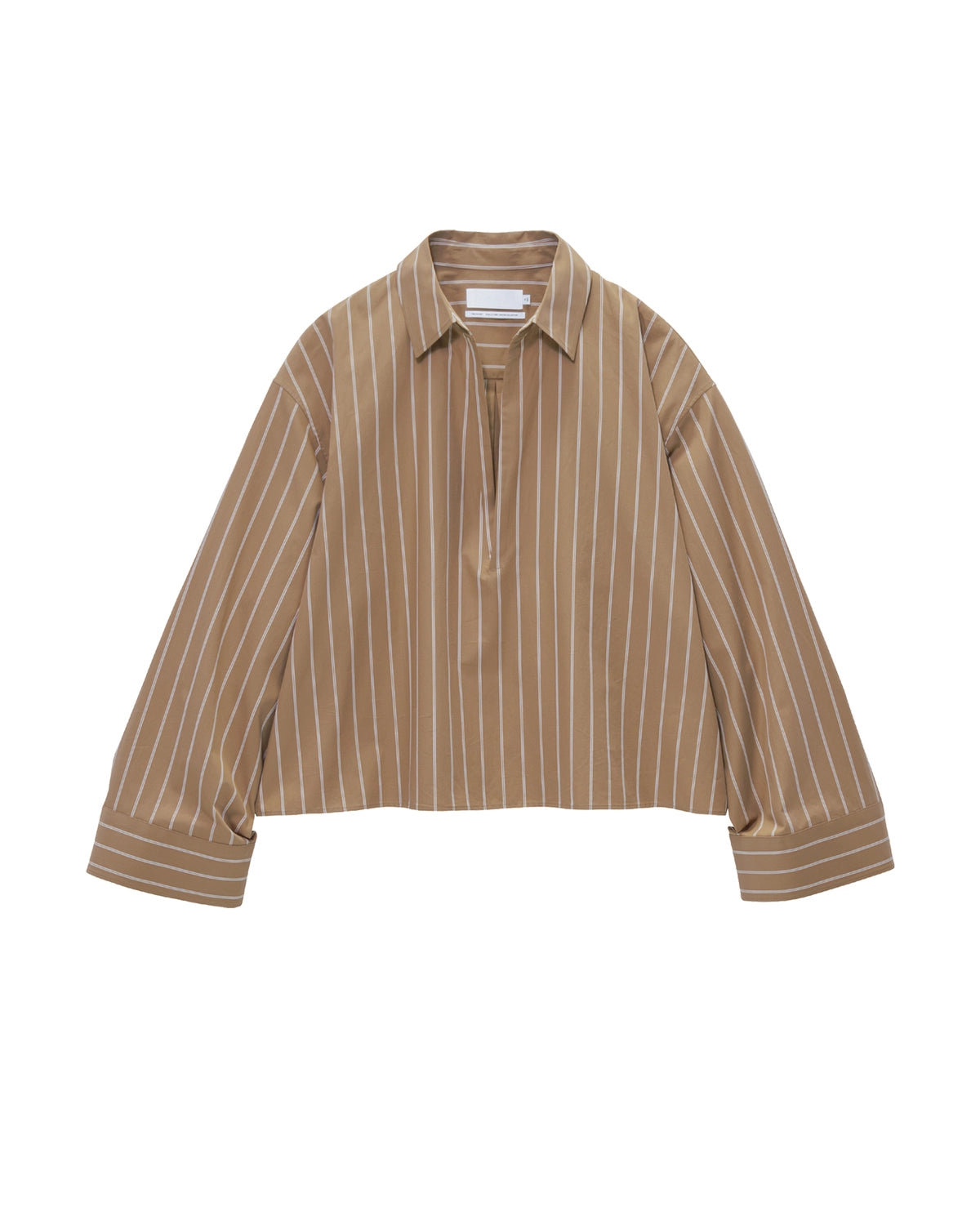 Graphpaper の SIDOGRAS Brown Stripe Short Skipper Blouse (GL263-50349)