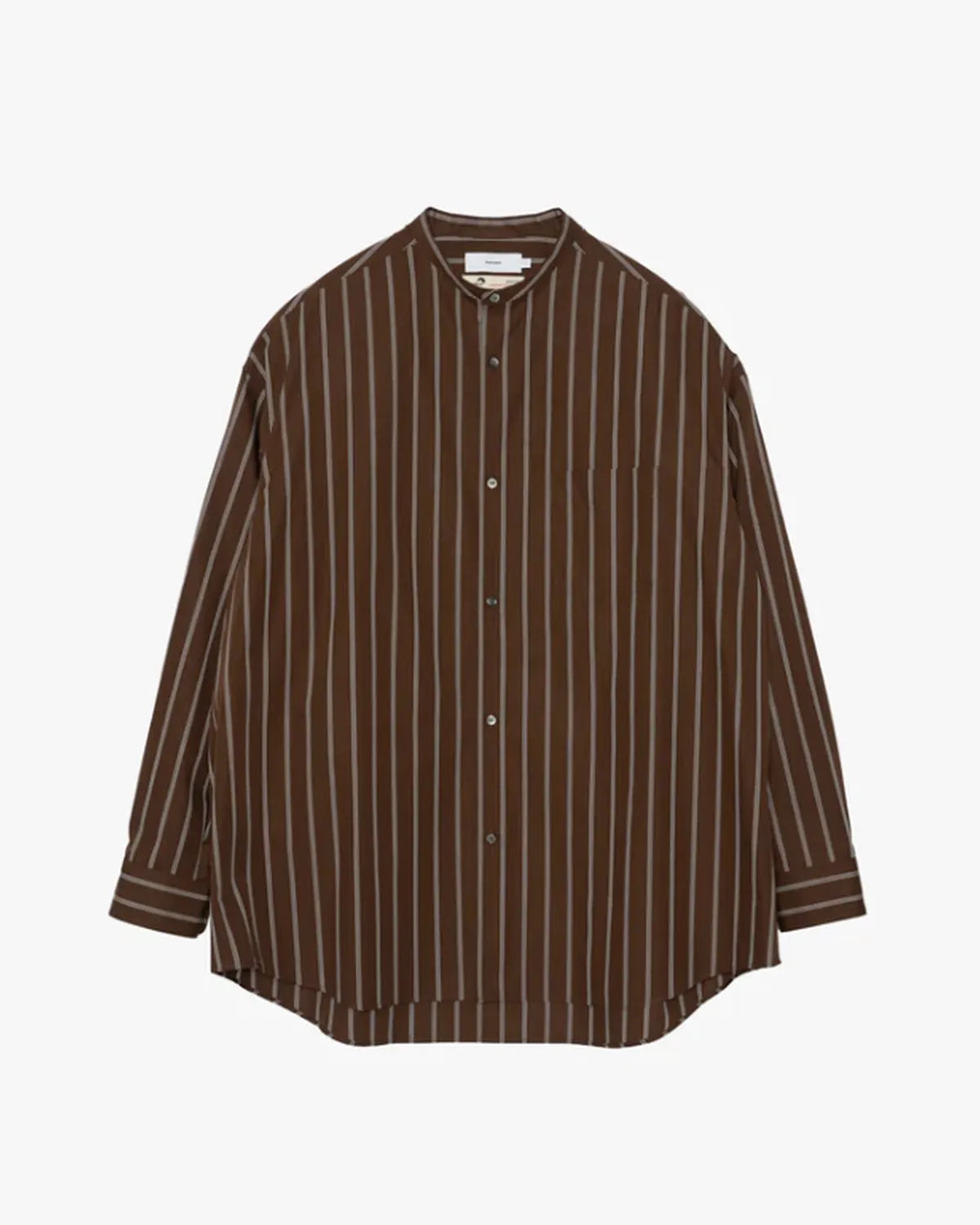 Graphpaper の SIDOGRAS Stripe L/S Oversized Band Collar Shirt (GM254-50026STB)