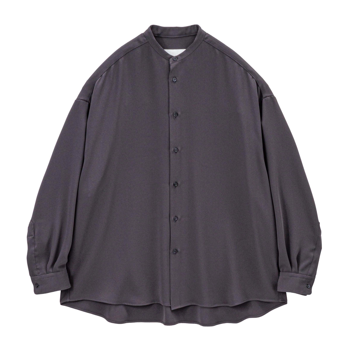 トップス LOHEN BAND COLLAR SLIT SHIRT LOHEN BAND COLLAR SLIT SHIRT Mens L/S Black Band Collar Shirt