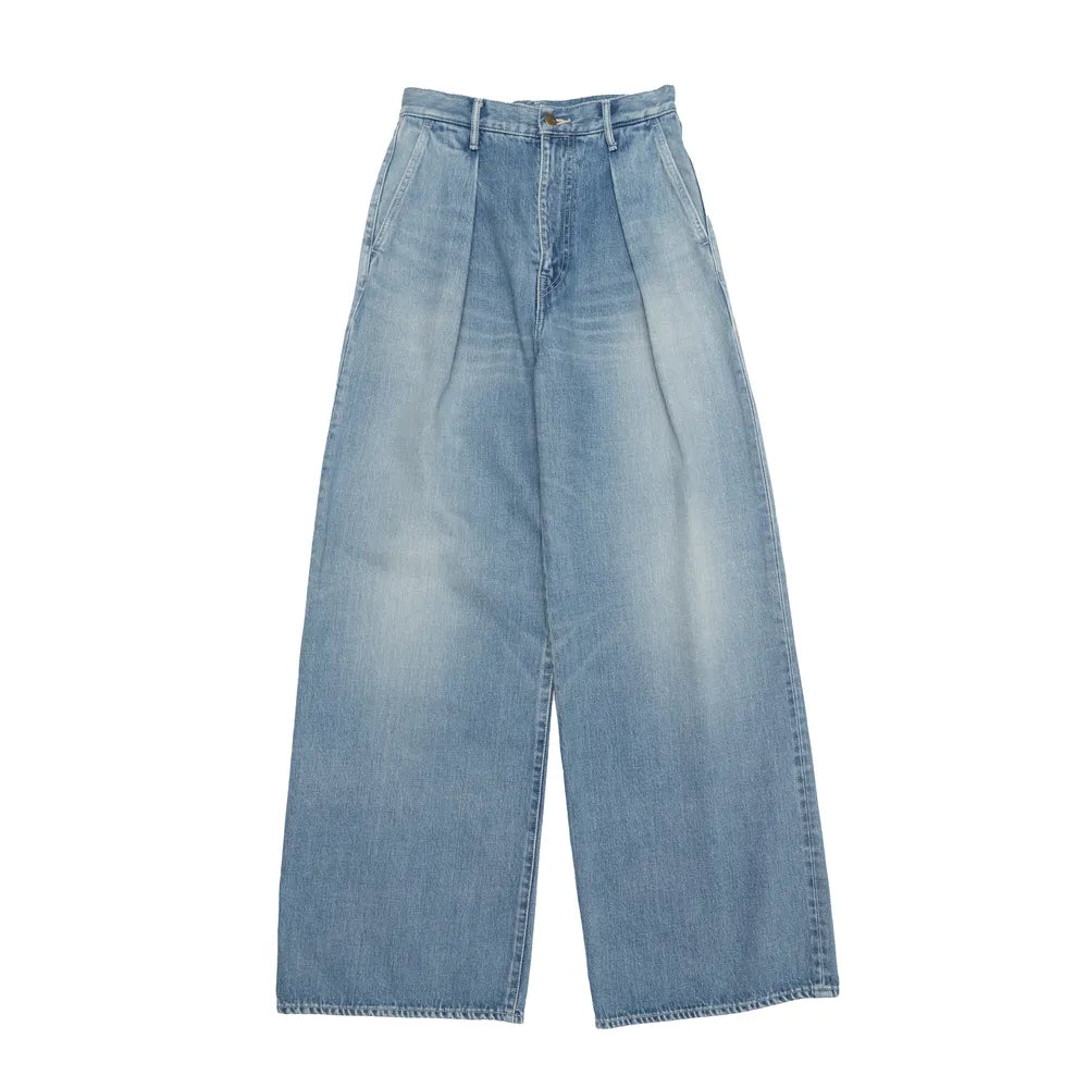 Graphpaper の Selvage Denim Two Tuck Wide Pants (GL251-40189LB)