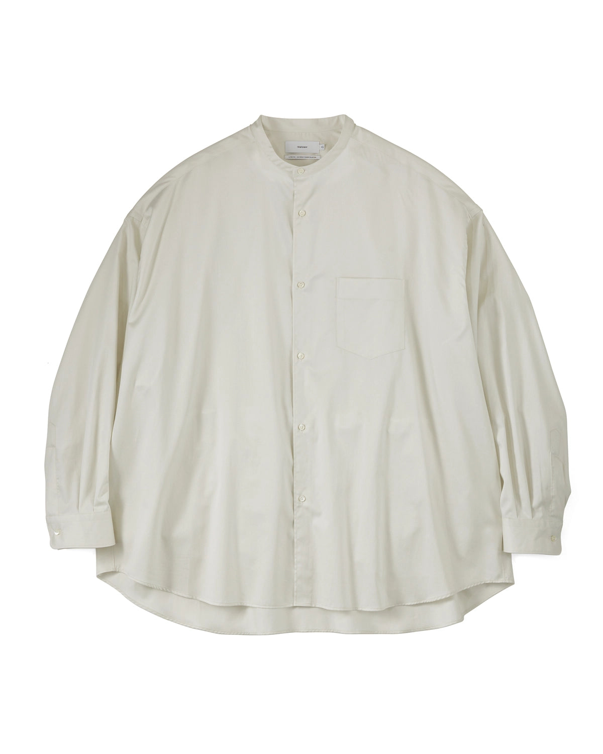 Graphpaper の Silicon Poplin Oversized Band Collar Shirt (GM251-50145)