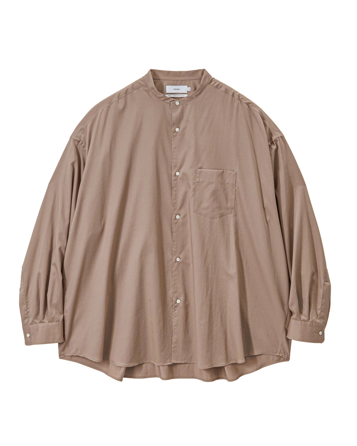 Graphpaper の Silicon Poplin Oversized Band Collar Shirt (GM261-50181)