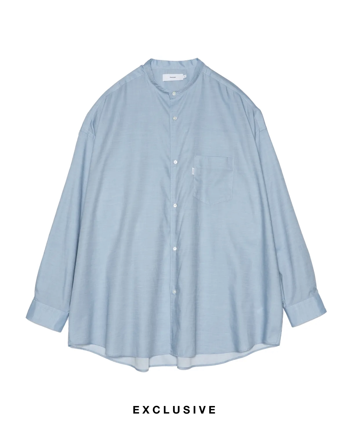 Graphpaper の Supima Chambray Oversized Band Collar Shirt (GM252-50059N)