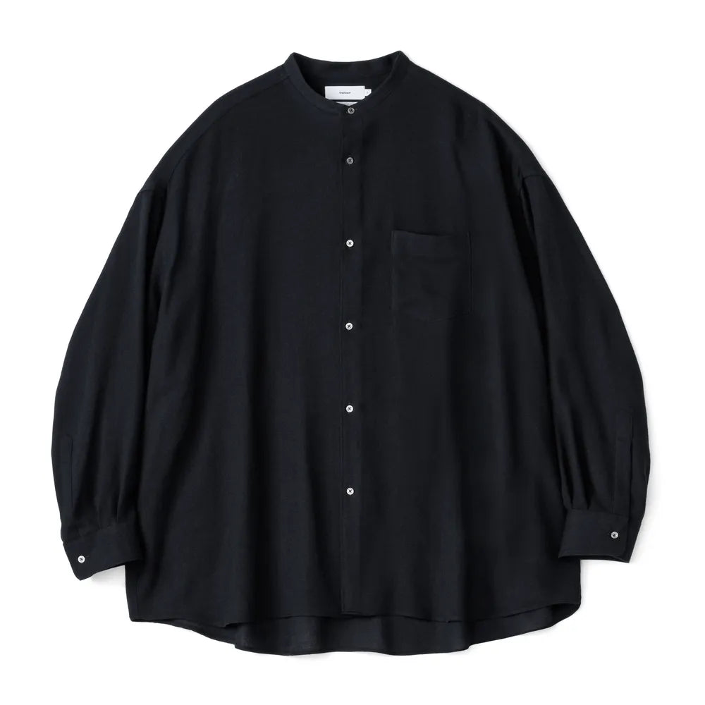Graphpaper の Viscose Wool Viyella Oversized Band Collar Shirt (GM243-50059)