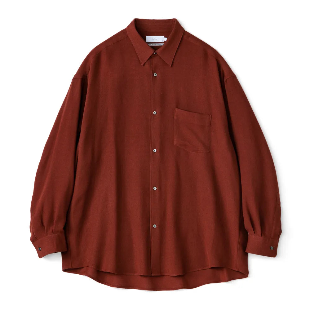 Graphpaper の Viscose Wool Viyella Oversized Regular Collar Shirt (GM243-50058)