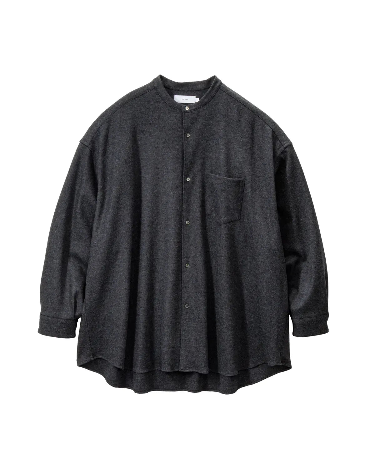 Graphpaper の Wool Smooth Flannel Oversized Band Collar Shirt (GU253-50222B)