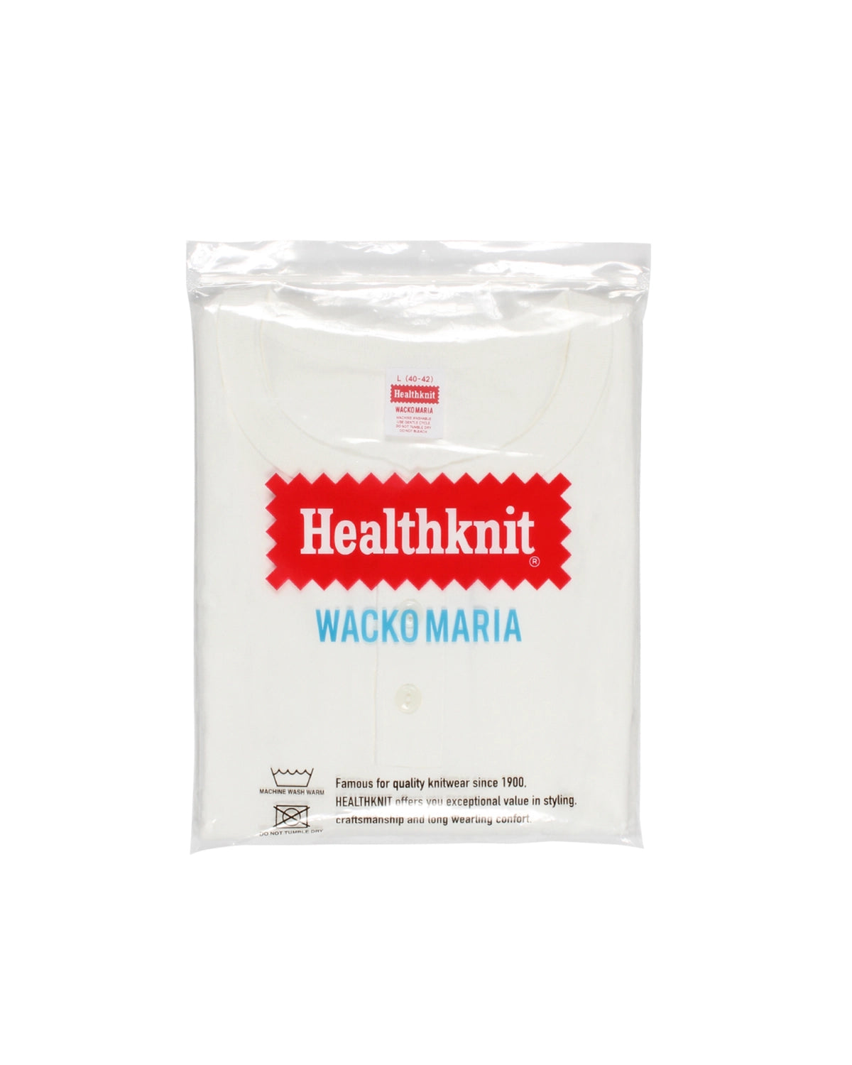 WACKO MARIA × HEALTHKNIT / HENLEY NECK LONG SLEEVE T-SHIRT (26FW-WMT-HK01)