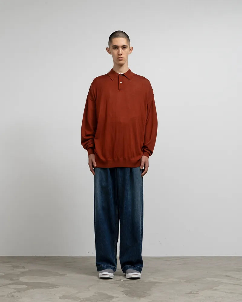 Graphpaper / Oxford Pique Jersey L/S Oversized BD Shirt 