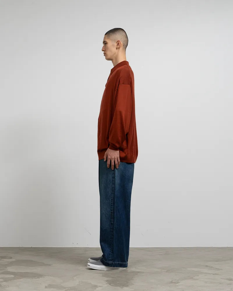 Graphpaper / Oxford Pique Jersey L/S Oversized BD Shirt 