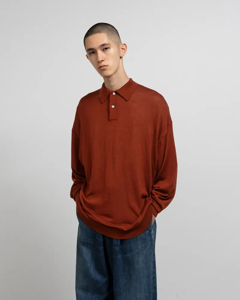 Graphpaper / Oxford Pique Jersey L/S Oversized BD Shirt 