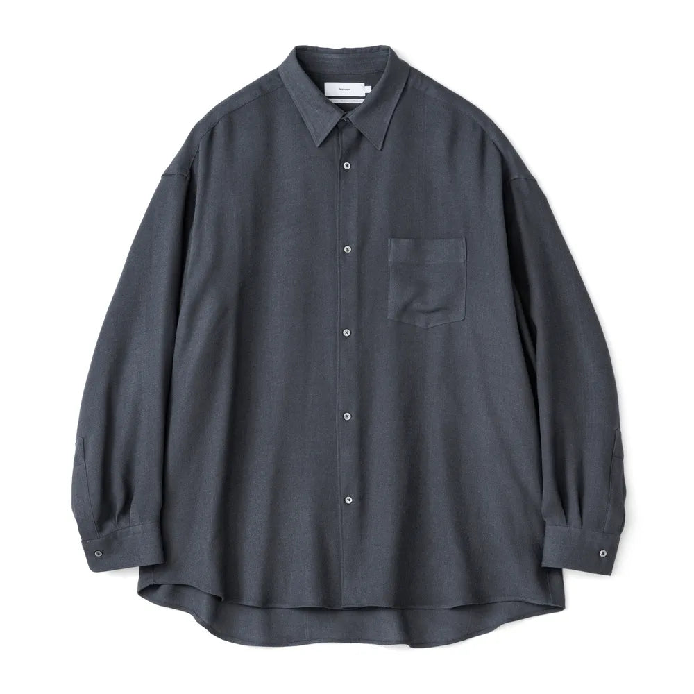 Graphpaper / Viscose Wool Viyella Oversized Regular Collar Shirt (GM243-50058)