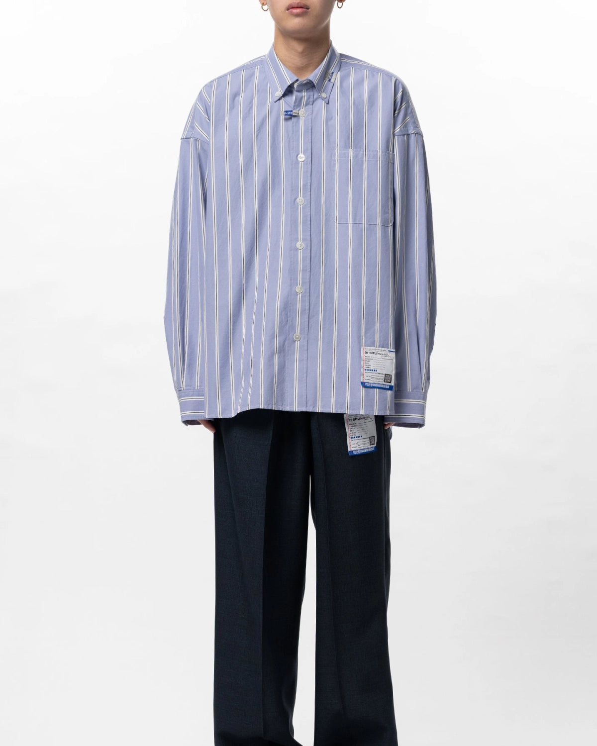 Maison MIHARA YASUHIRO in・stru(men-tal). / Cotton High Density Stripe Long-sleeve Shirt (I16SH111)