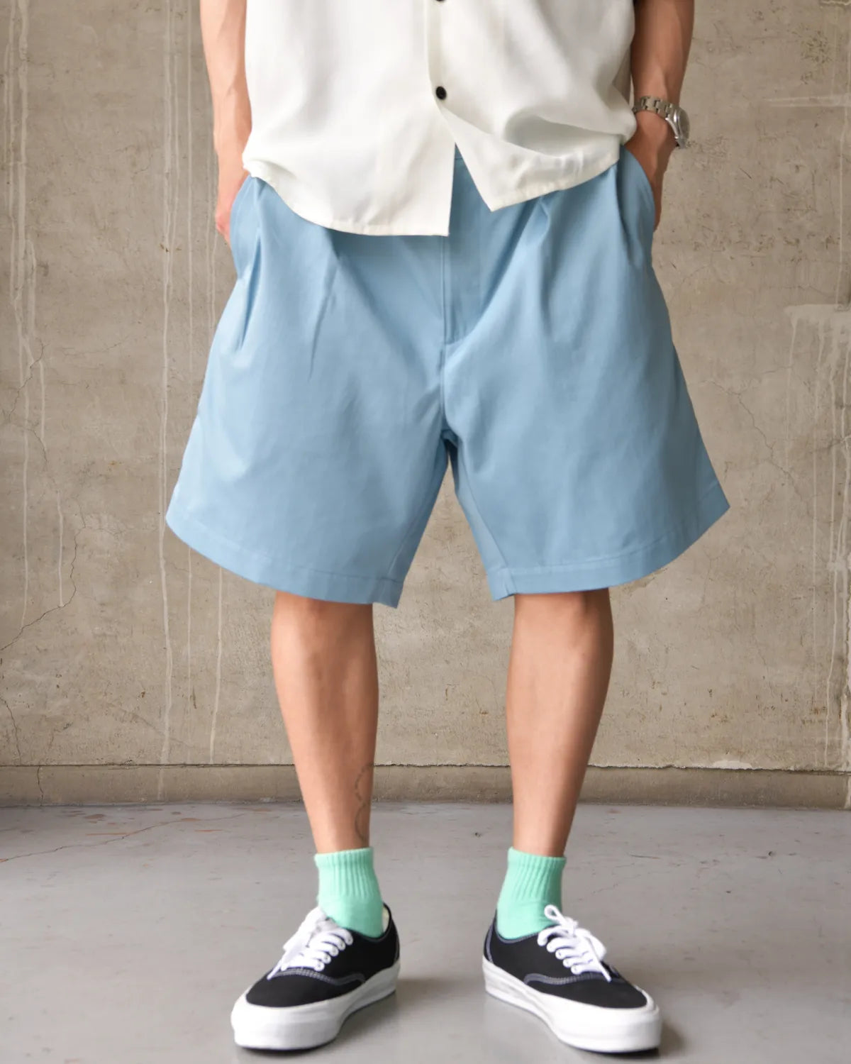 WACKO MARIA × SOLBIATI / DOUBLE PLEATED SHORT TROUSERS (26SS-WMP-PT11)