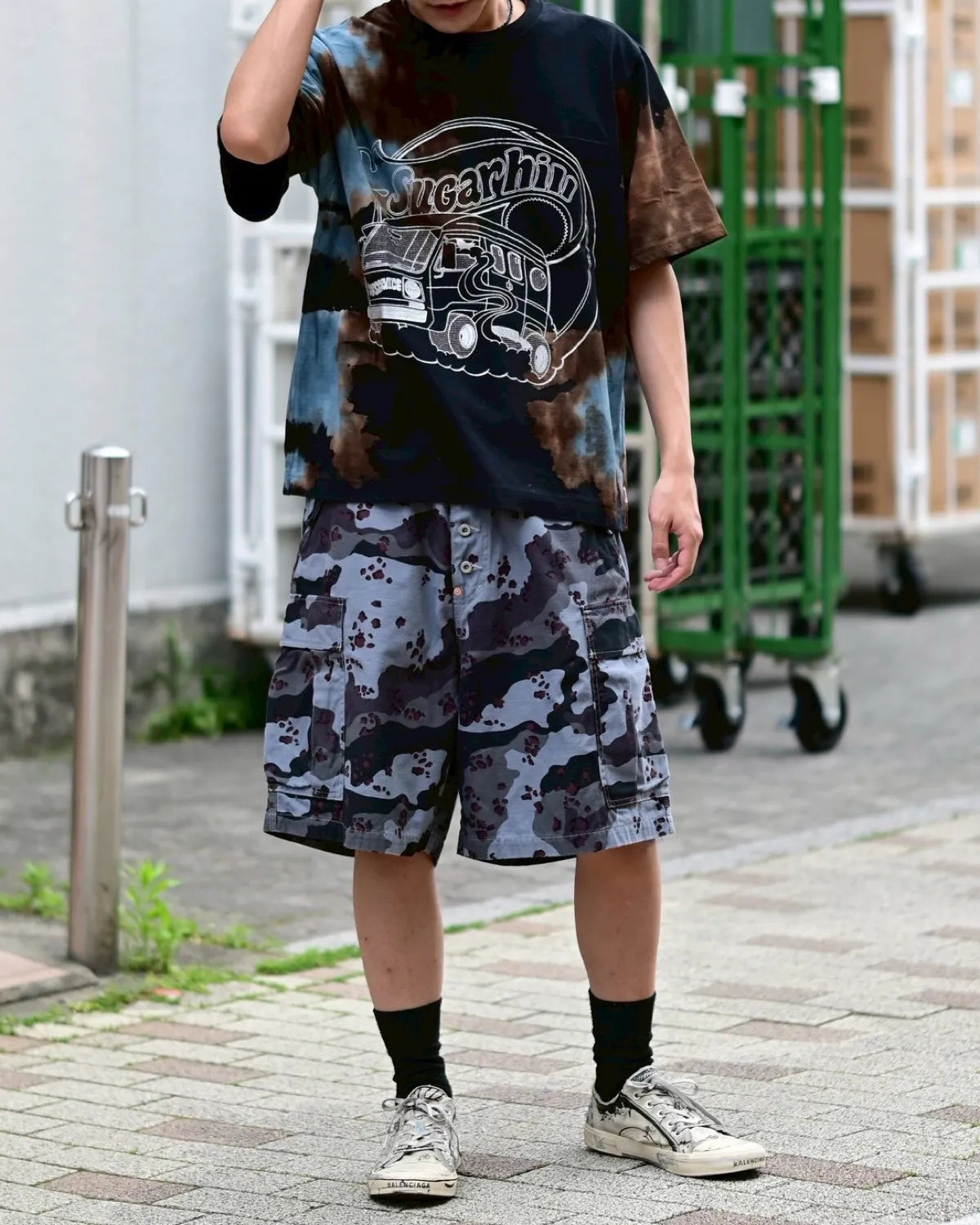 SUGARHILL × CarService / "CS" MELT DYE TEE (26880901)