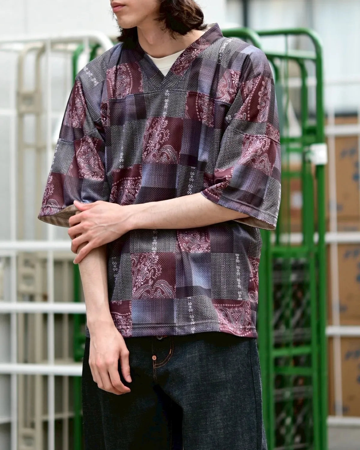 SUGARHILL × CarService / "CS" 2FACE MESH HOCKEY SHIRTS (26880505)