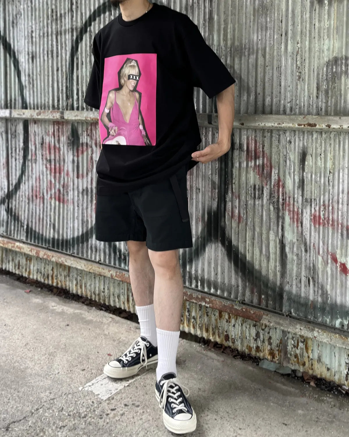 GOD SELECTION XXX / Box Logo Pink Party Photo Tee (GX-S26-ST-08)