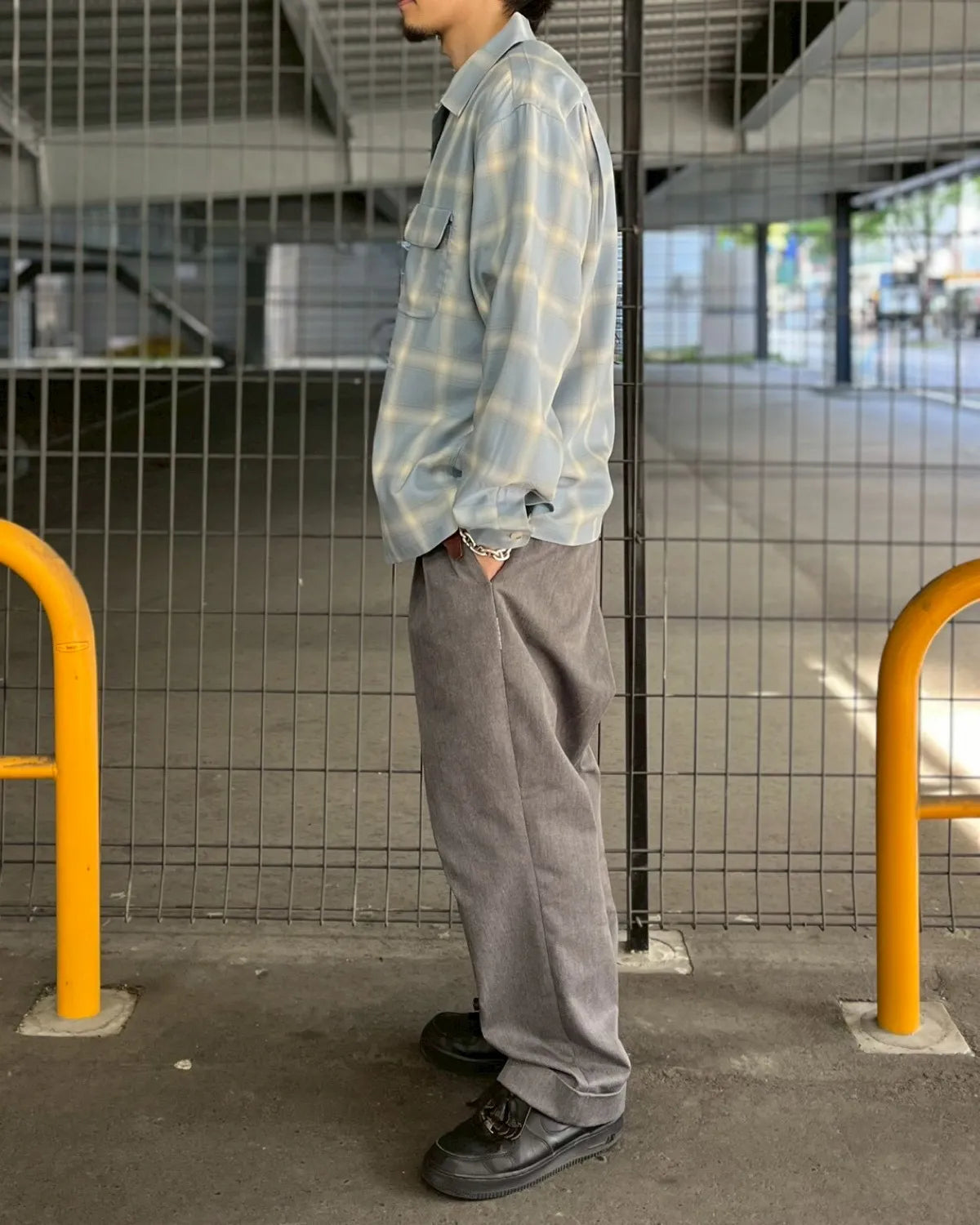 SEQUEL / OMBRE CHECK LONG SLEEBE SHIRT (SQ-26SS-SH-02)