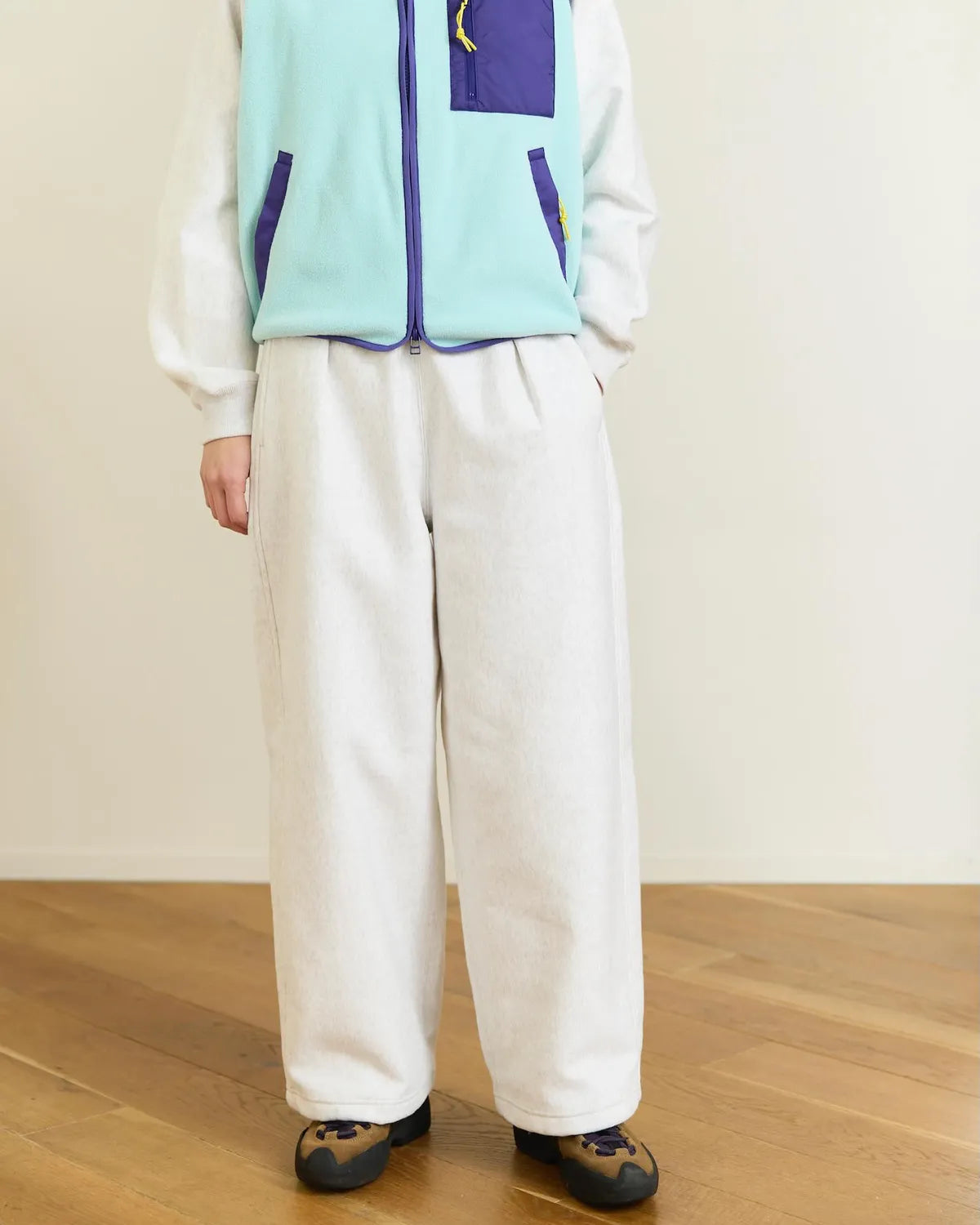 PHEENY / Athletic Fleece Tucked Wide Sweat Pants (PA26-CS04)