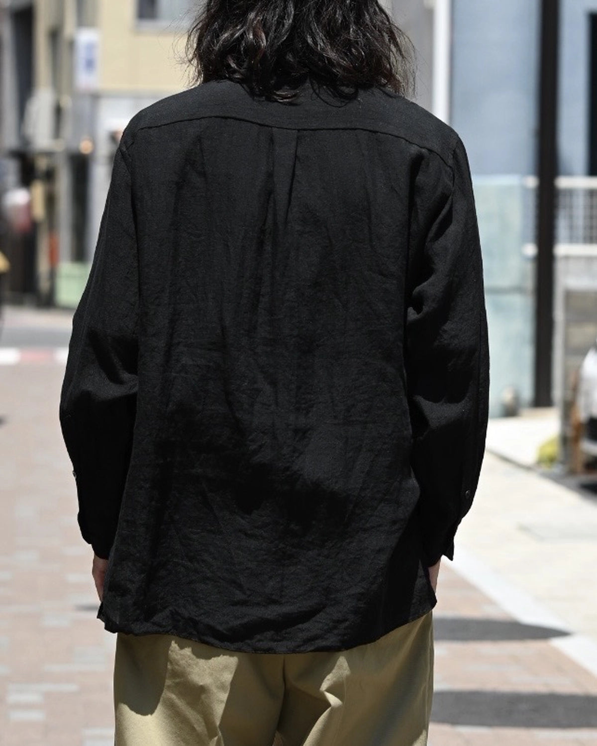 blurhms / Linen Band-collar Shirt (BHS25F021)