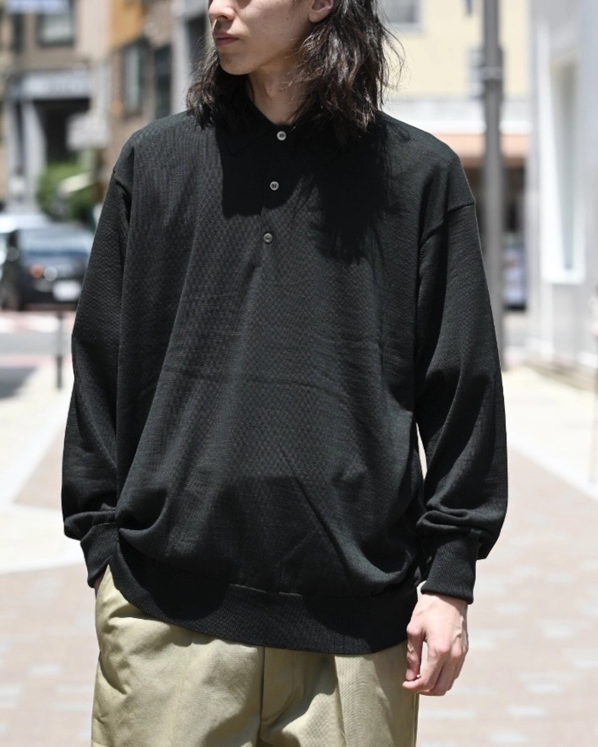 A.PRESSE / Wool Knit L/S Polo Shirts (25AAP-03-08)