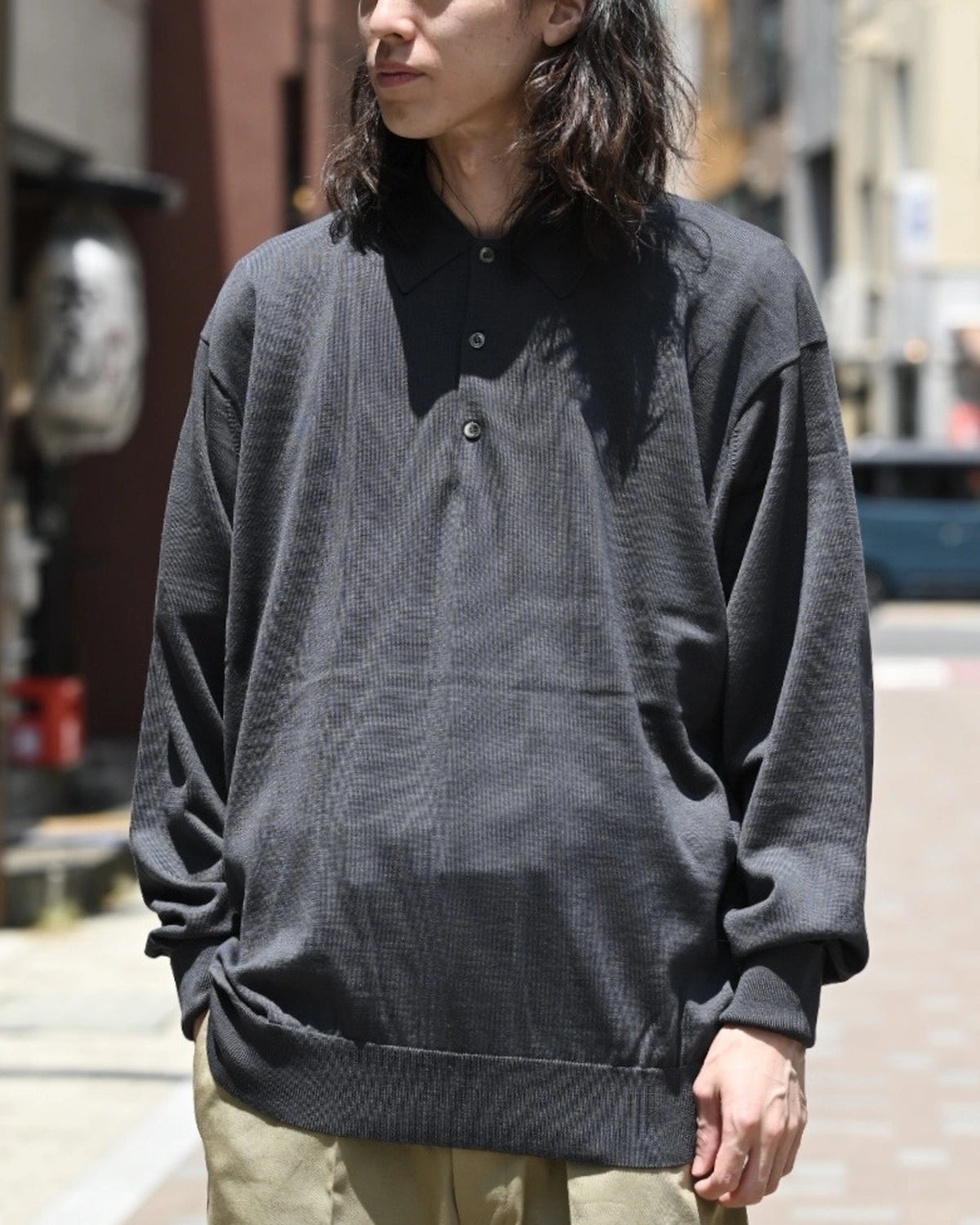 A.PRESSE / Wool Knit Henley Neck Sweater (25AAP-03-09)