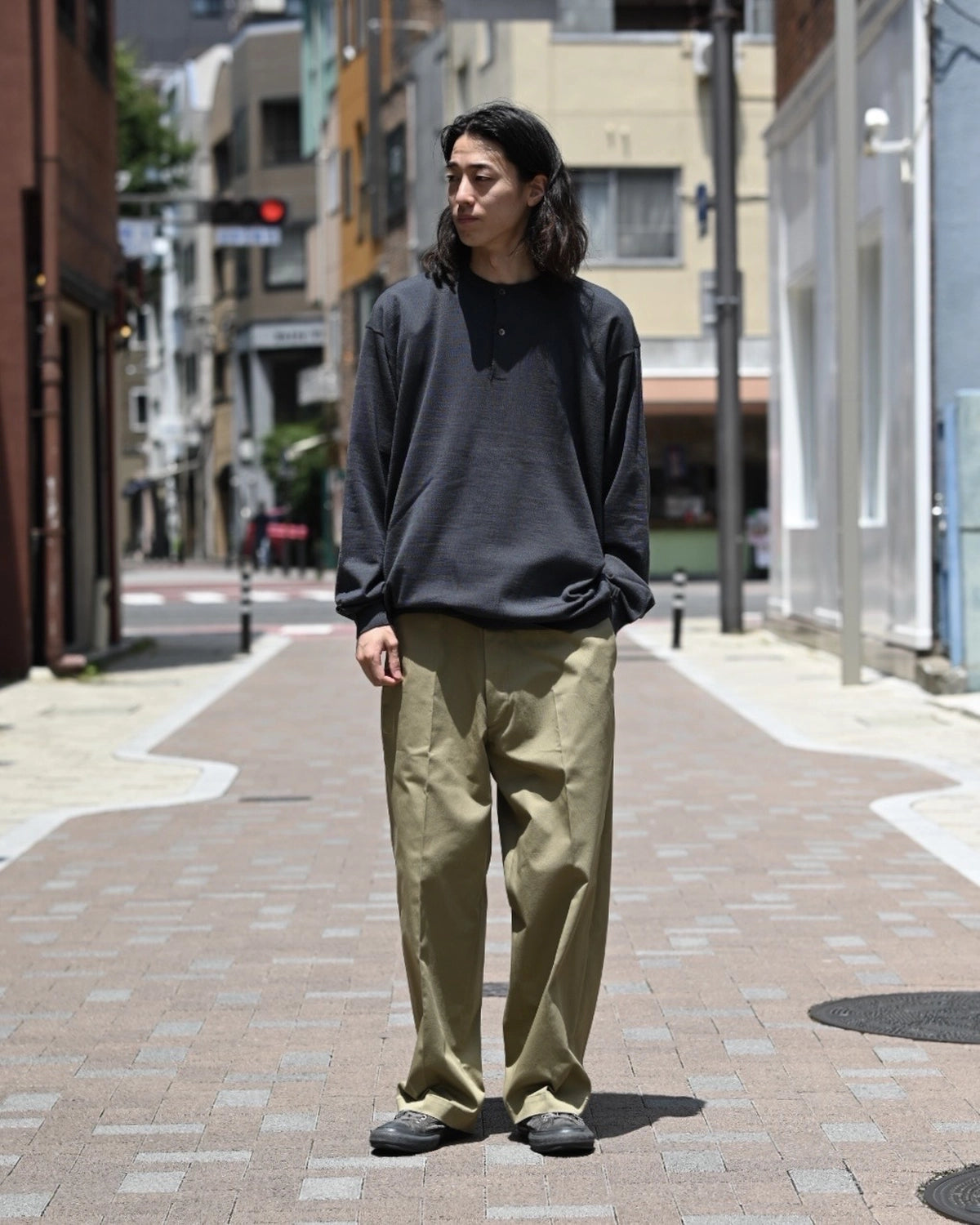 A.PRESSE / Wool Knit Henley Neck Sweater (25AAP-03-09)