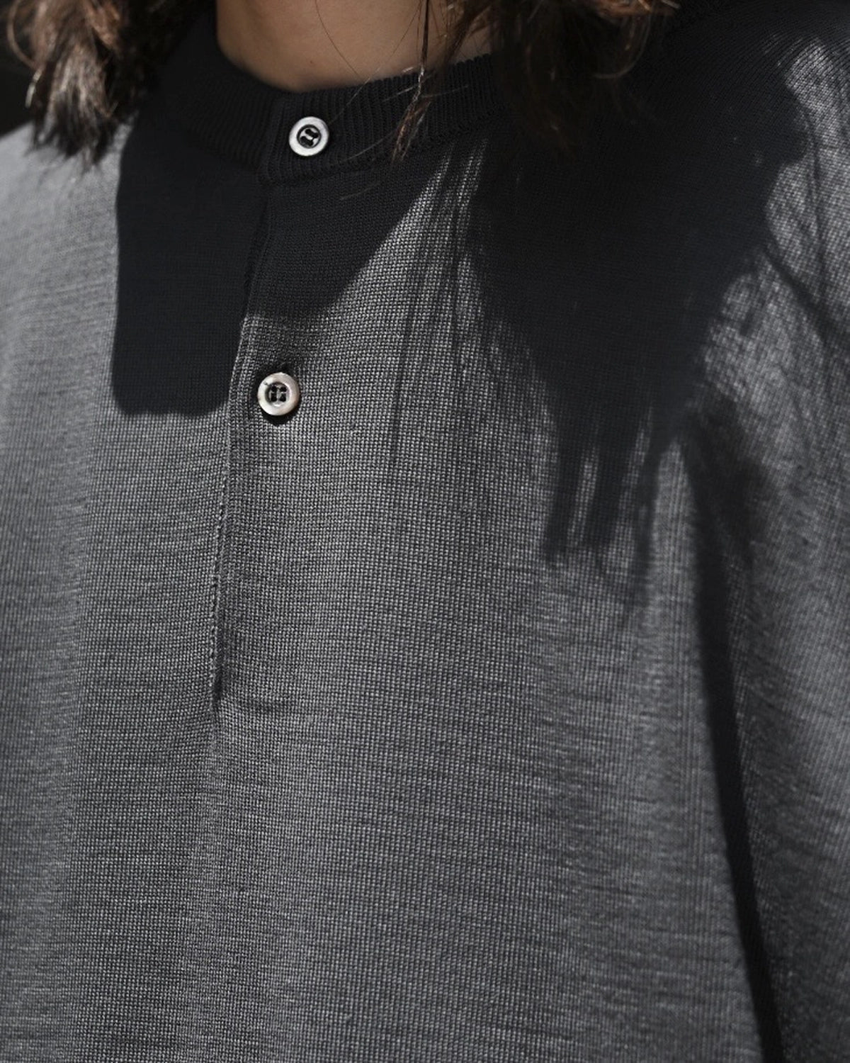A.PRESSE / Wool Knit Henley Neck Sweater (25AAP-03-09)