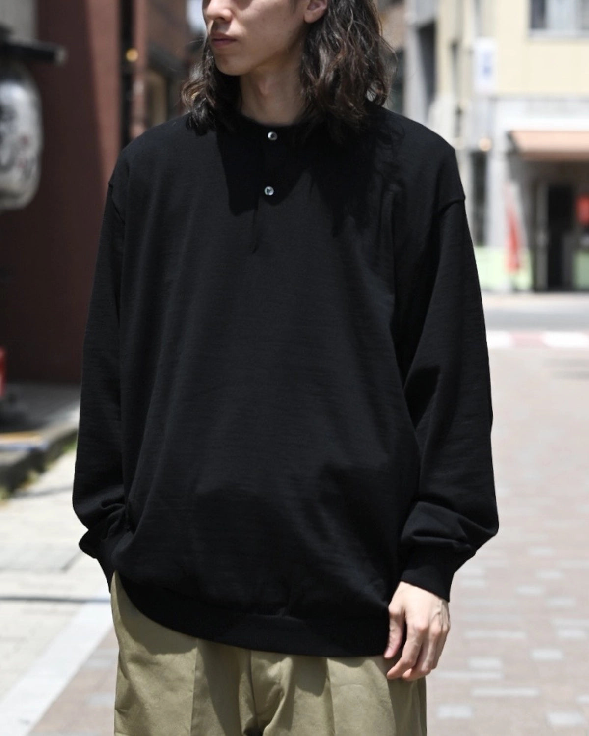 A.PRESSE / Wool Knit Henley Neck Sweater (25AAP-03-09)