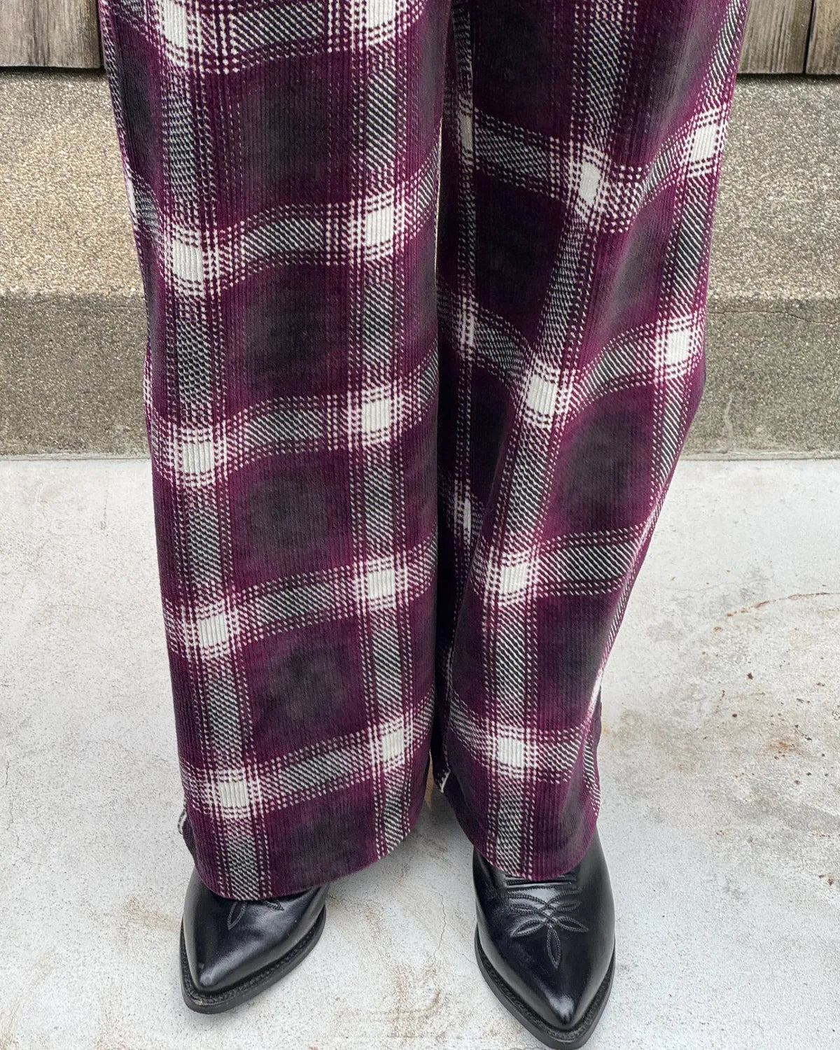 PHEENY / Ombre Check Stretch Corduroy Wide Pants (PA26-CS16)