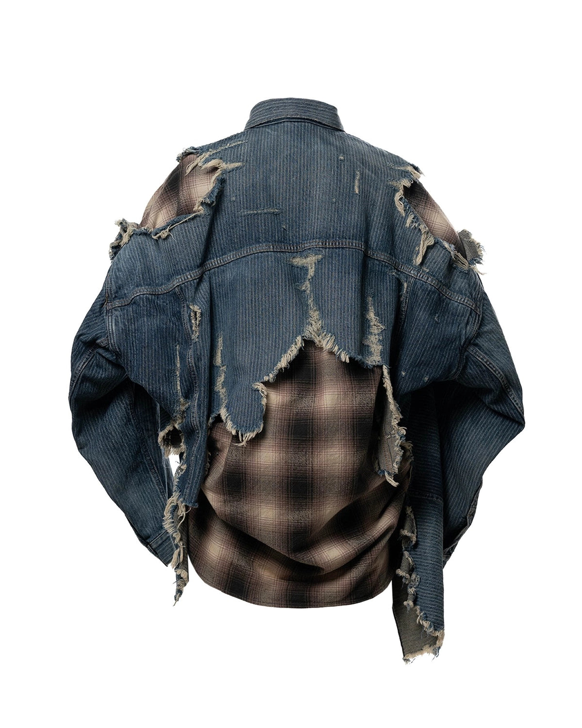 Maison MIHARA YASUHIRO / Check Shirt Layered Denim Jacket (J16BL121)