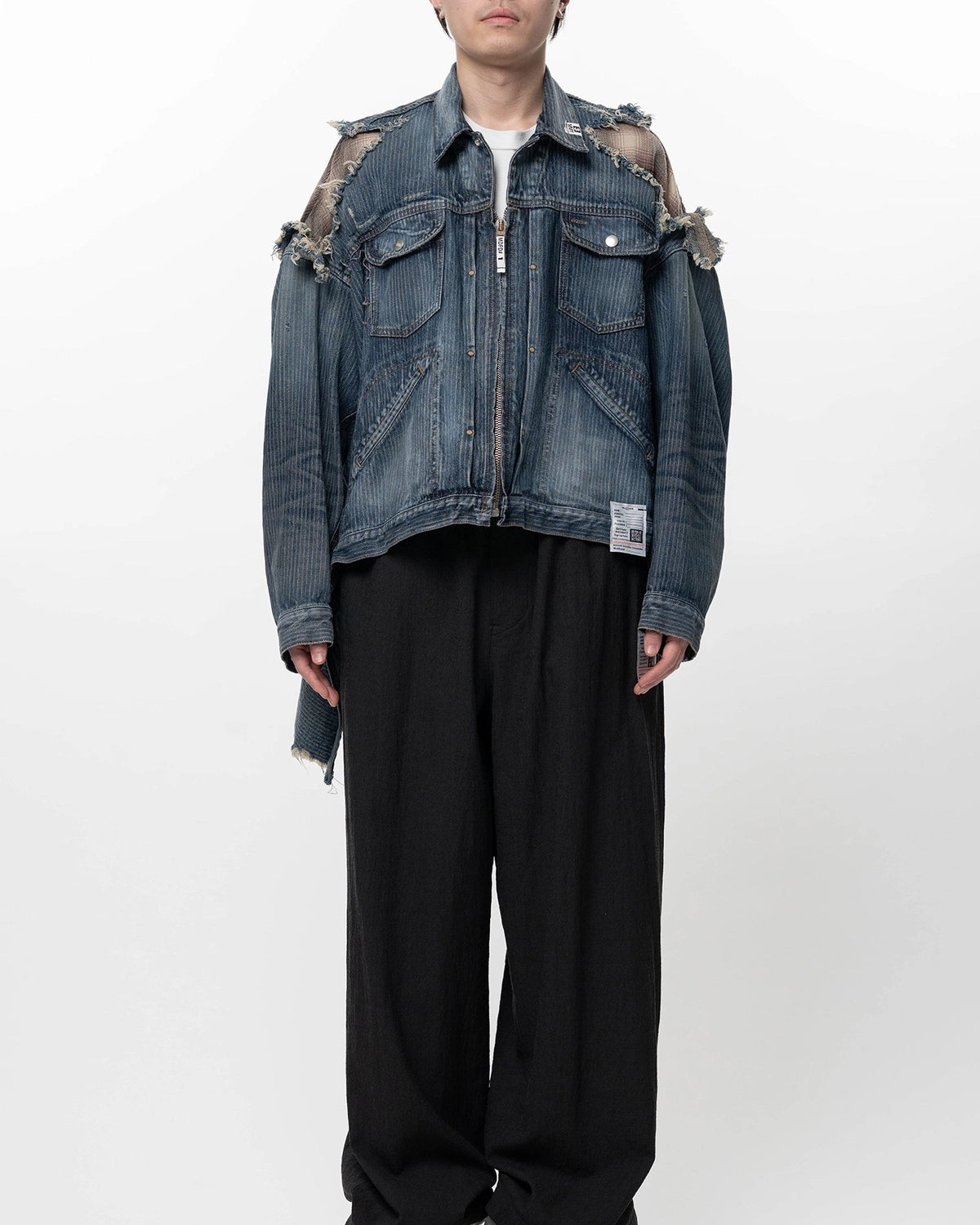 Maison MIHARA YASUHIRO / Check Shirt Layered Denim Jacket (J16BL121)