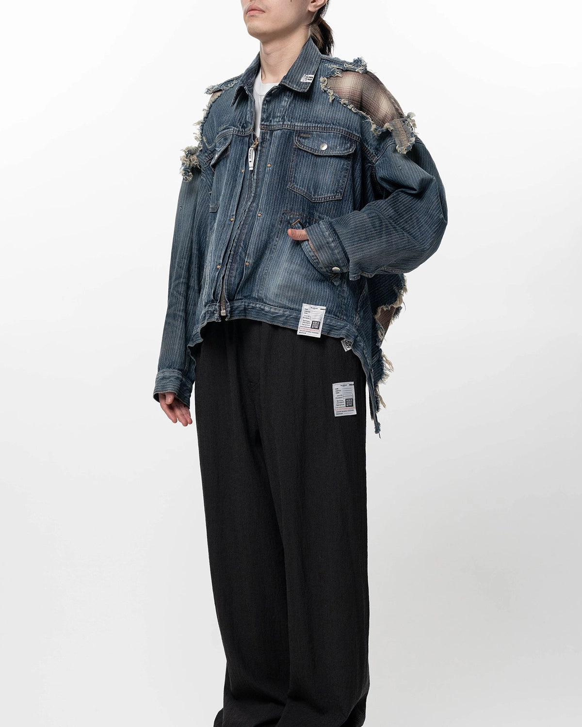 Maison MIHARA YASUHIRO / Check Shirt Layered Denim Jacket (J16BL121)