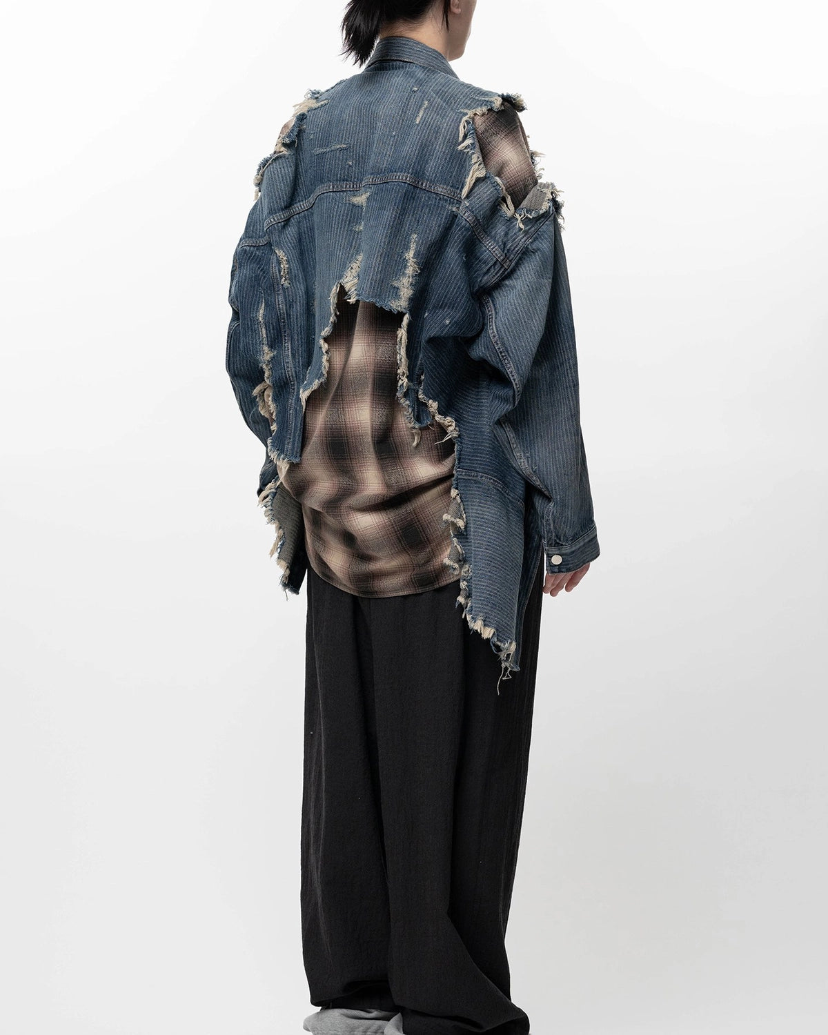 Maison MIHARA YASUHIRO / Check Shirt Layered Denim Jacket (J16BL121)