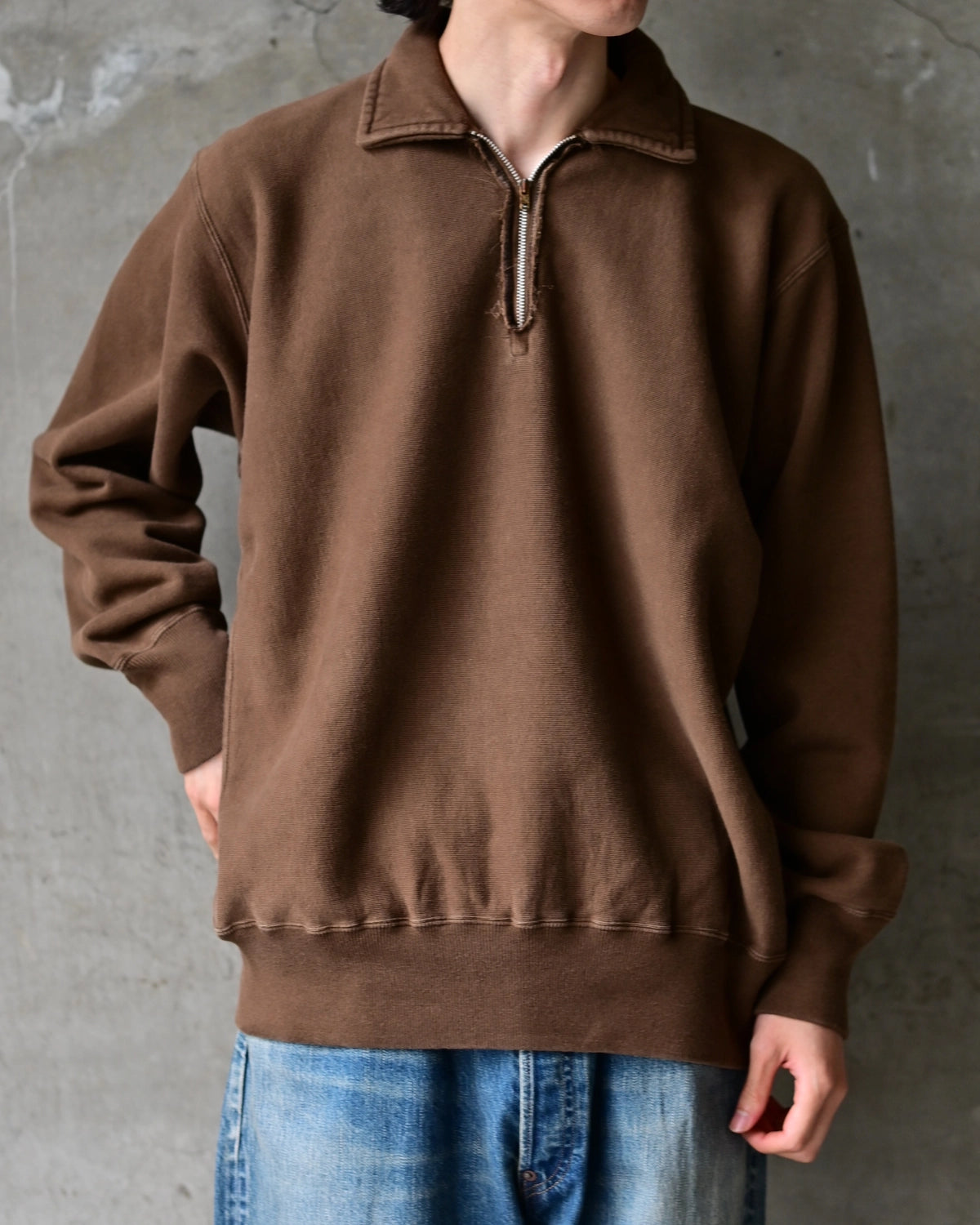A.PRESSE / Vintage Half Zip Sweatshirt (26AAP-05-12)