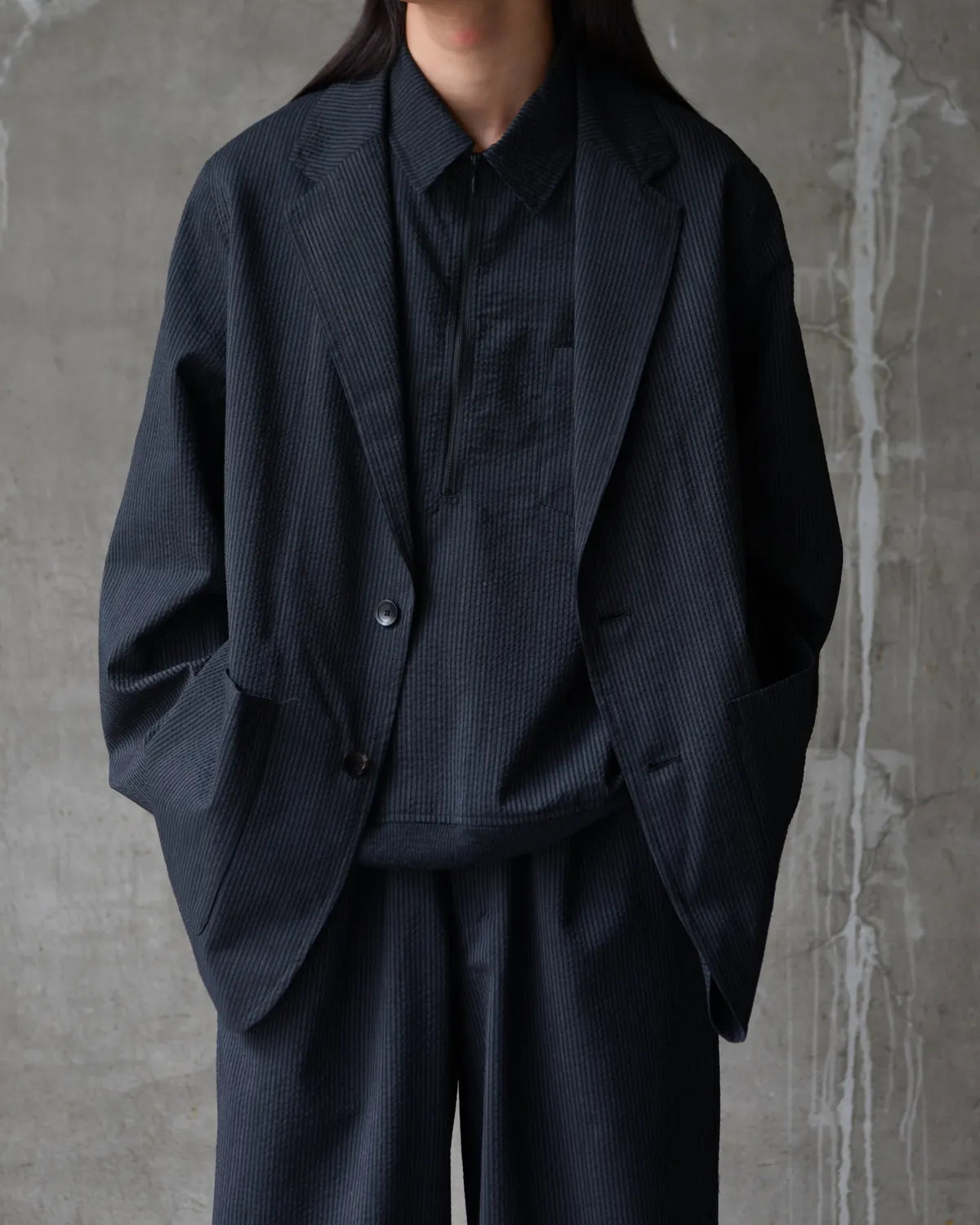 marka / Wool seersucker / Stroll Around Jacket (M26B03JK01C)