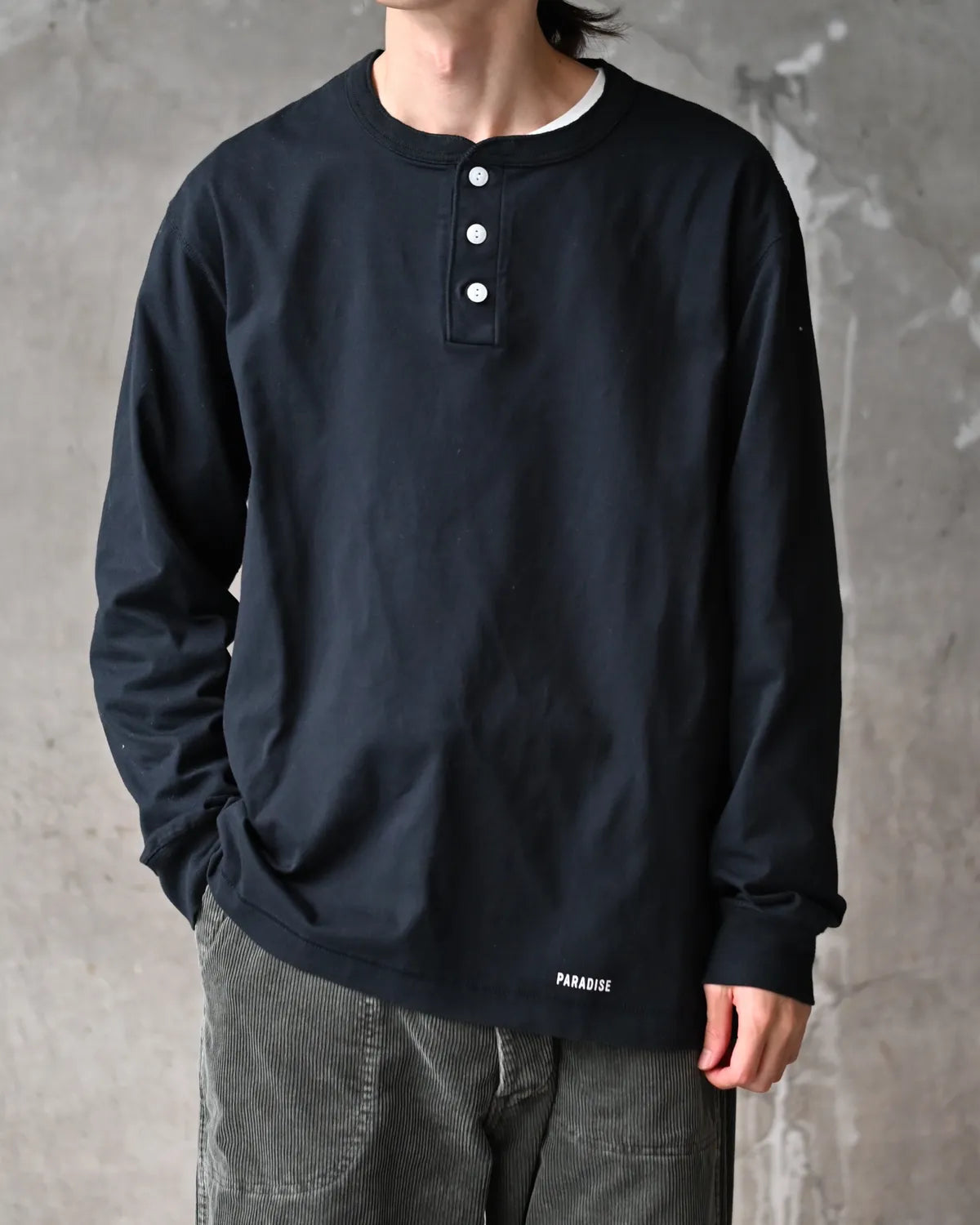 WACKO MARIA × HEALTHKNIT / HENLEY NECK LONG SLEEVE T-SHIRT (26FW-WMT-HK01)