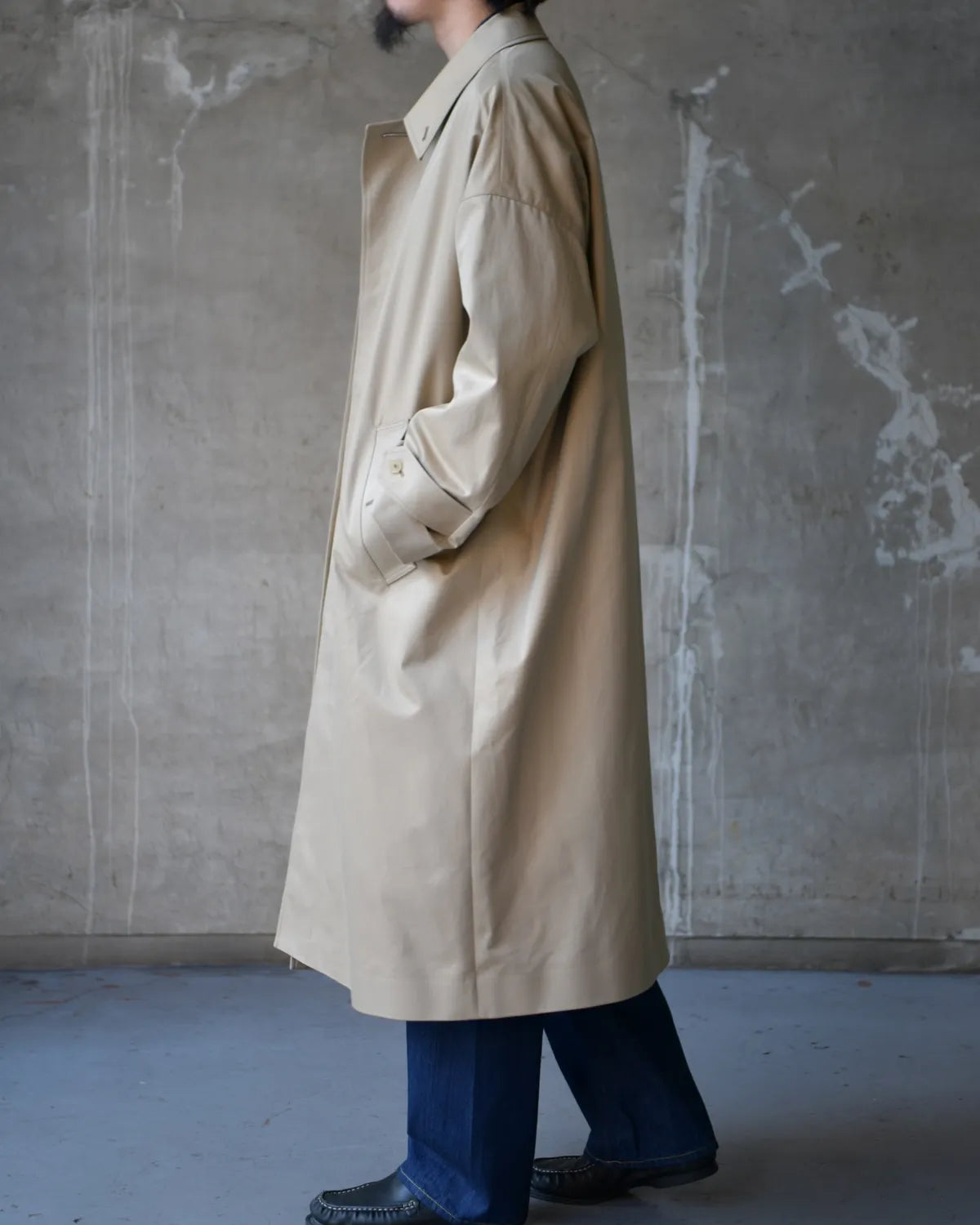 MARKAWARE / Organic Giza Gabardine Huge Single Trench Coat (A26A01CO01C)