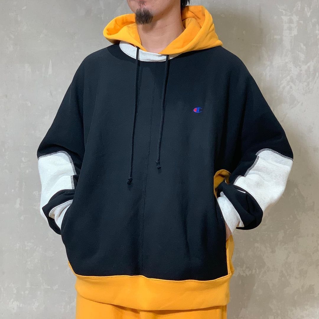 Champion hooded sweatshirt yellow sale