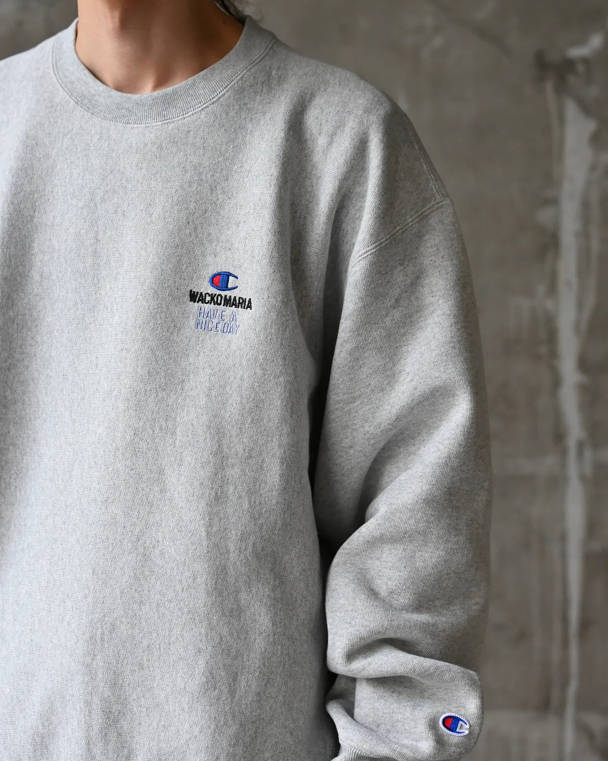 WACKO MARIA × Champion / REVERSE WEAVE CREW NECK SWEAT SHIRT (26FW-WMC-CP04)