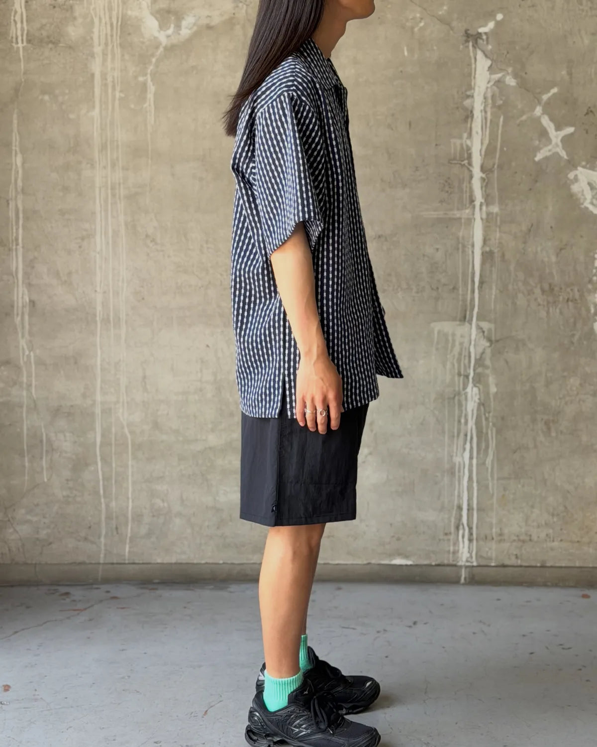 DESCENDANT / PIER OPEN COLLAR TEXTILE SS SHIRT (261CPDS-SHM06)