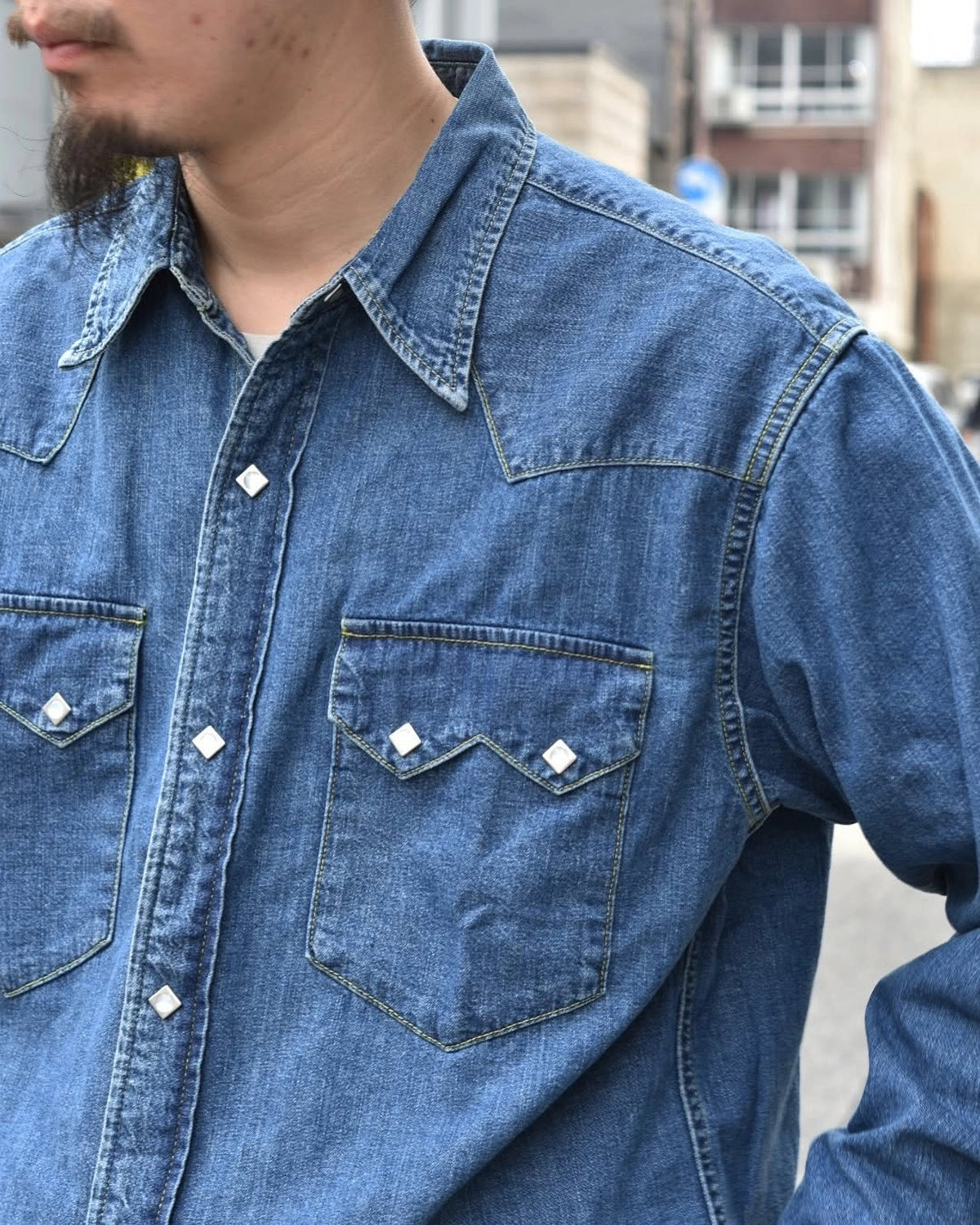 完売品】MASSES マシスDENIM SHIRT H.WASH 完売品】MASSES マシスDENIM SHIRT H.WASH