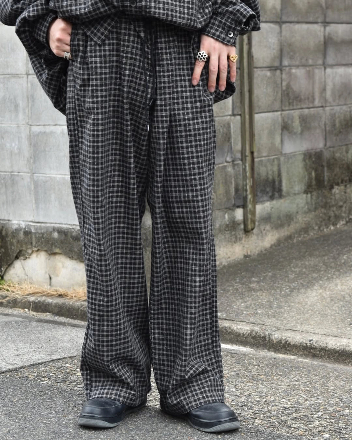 COOTIE PRODUCTIONS® / Amundsen Check Wide Easy Pants (CTE-24A126)