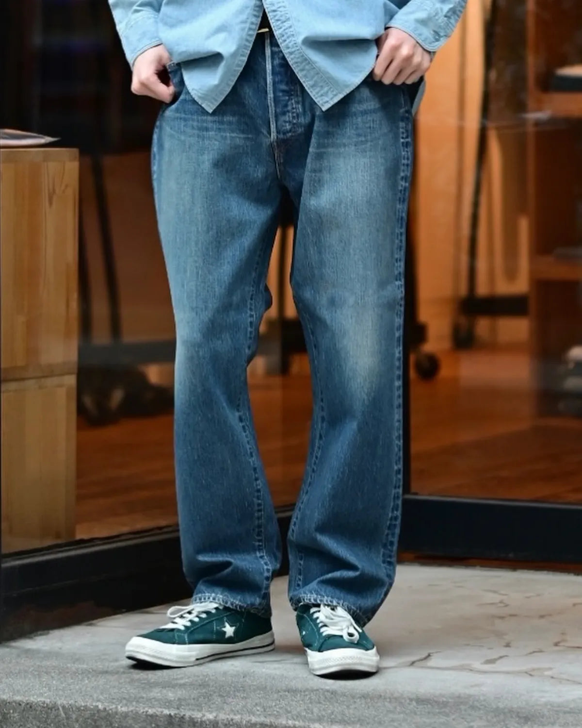 A.PRESSE / Washed Denim Wide Pants (AP-4002)