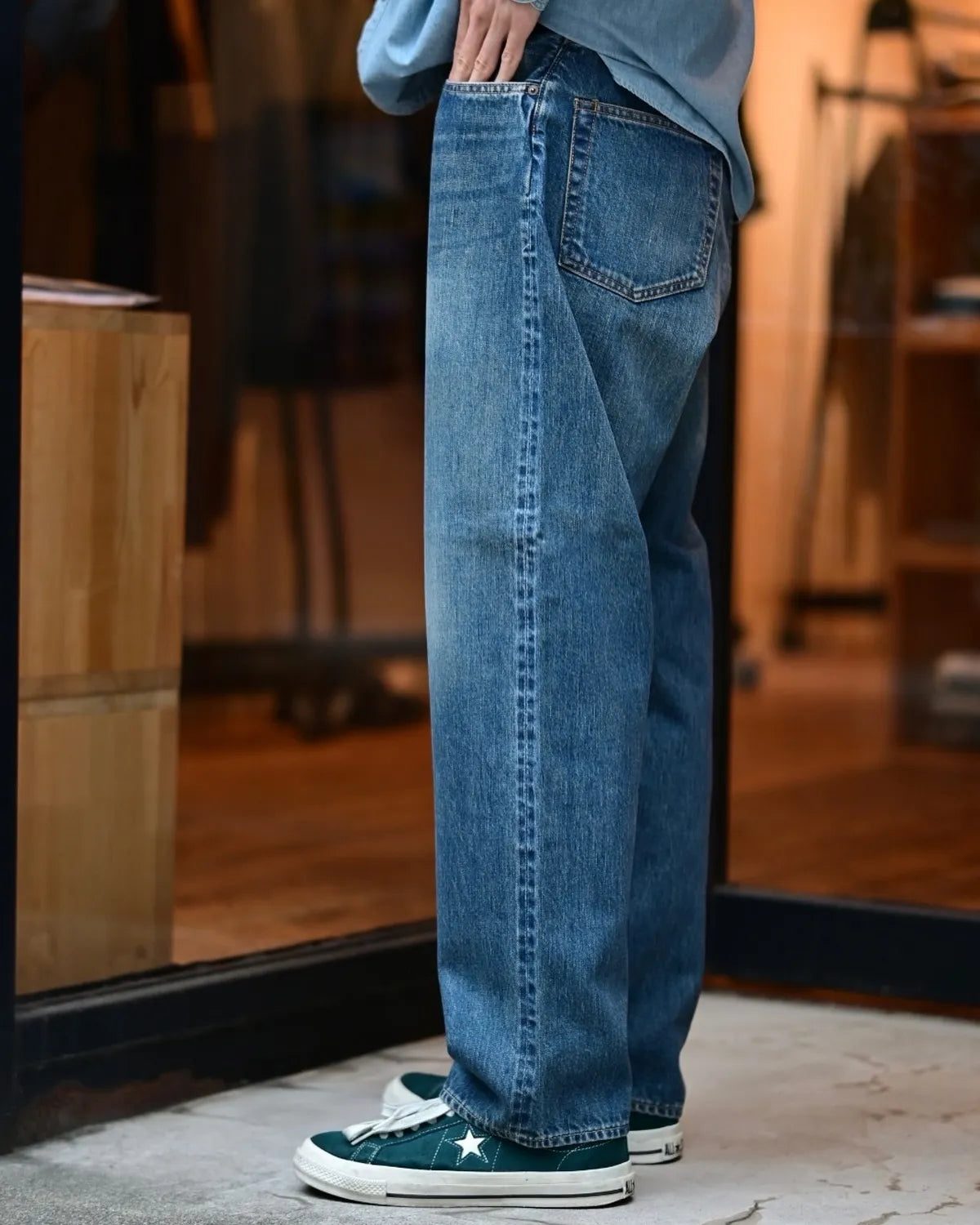 A.PRESSE / Washed Denim Wide Pants (AP-4002)