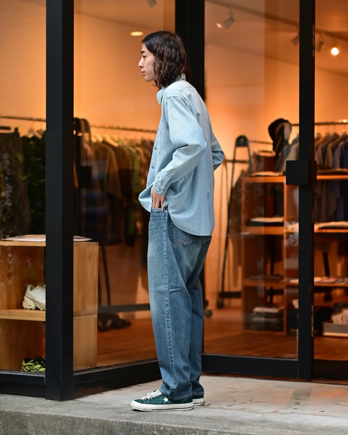 A.PRESSE / Washed Denim Wide Pants (AP-4002)