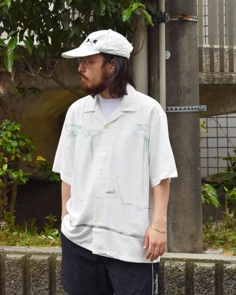 BEDWIN & THE HEARTBREAKERS / S/S PRINTED RAYON SHIRT "GIBSON" (24SB1729)