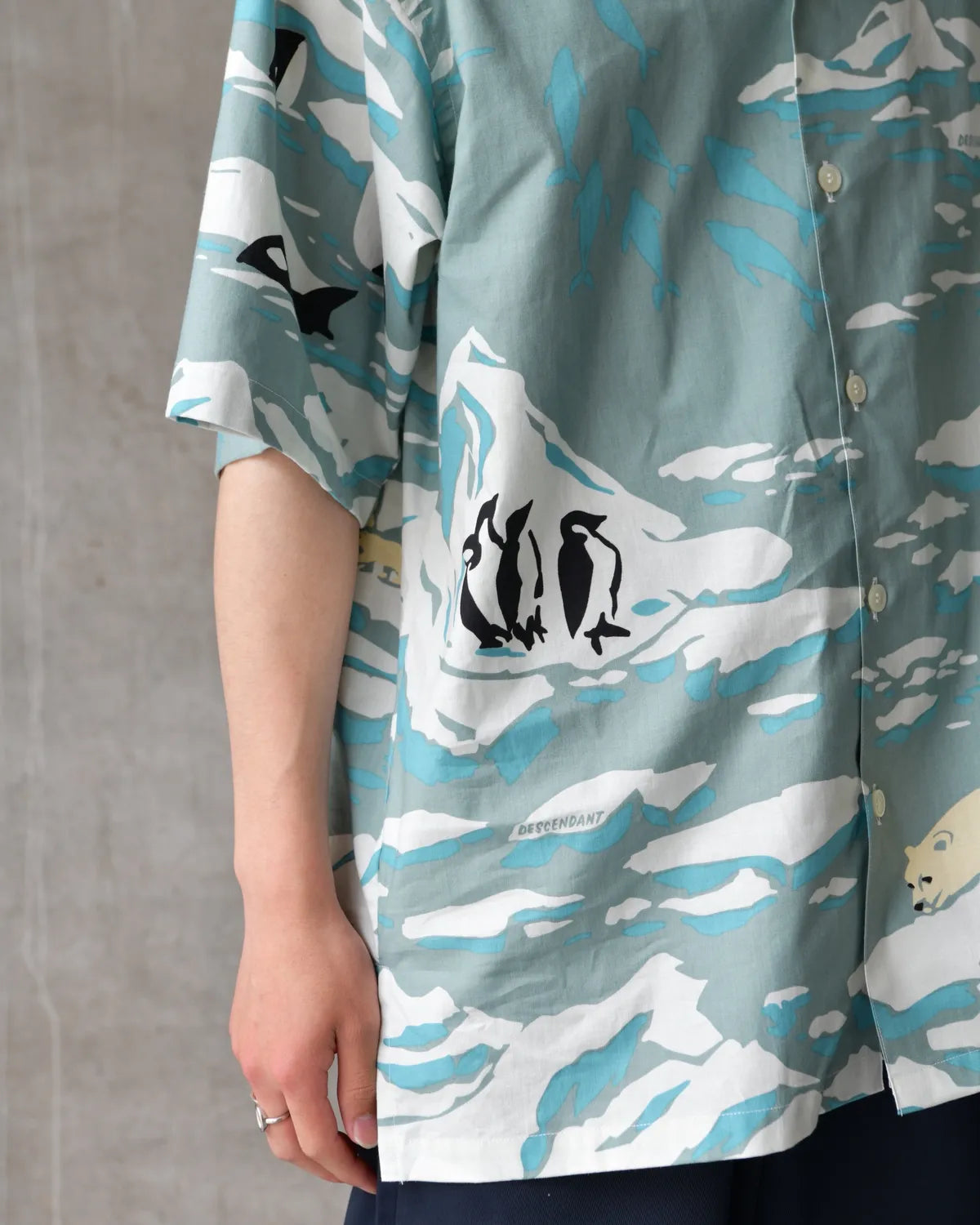 DESCENDANT / EDGD OPEN COLLAR TEXTILE SS SHIRT (261TQDS-SHM06)