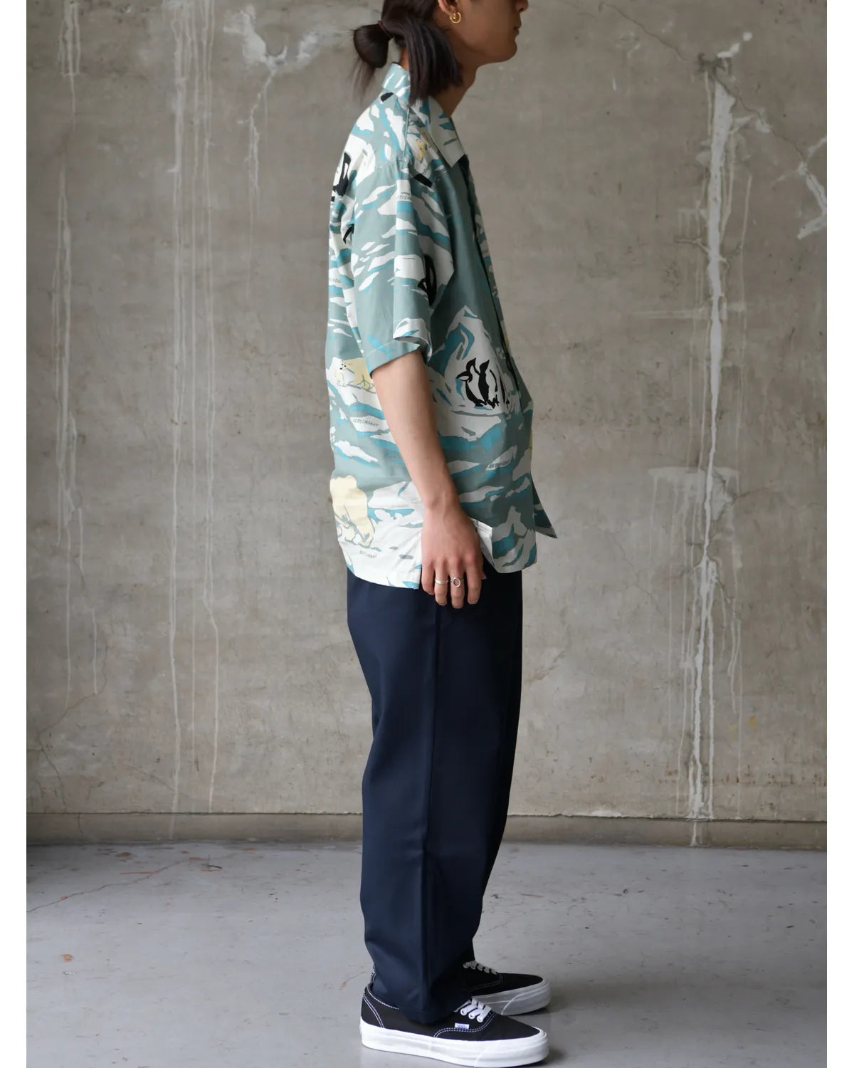 DESCENDANT / EDGD OPEN COLLAR TEXTILE SS SHIRT (261TQDS-SHM06)