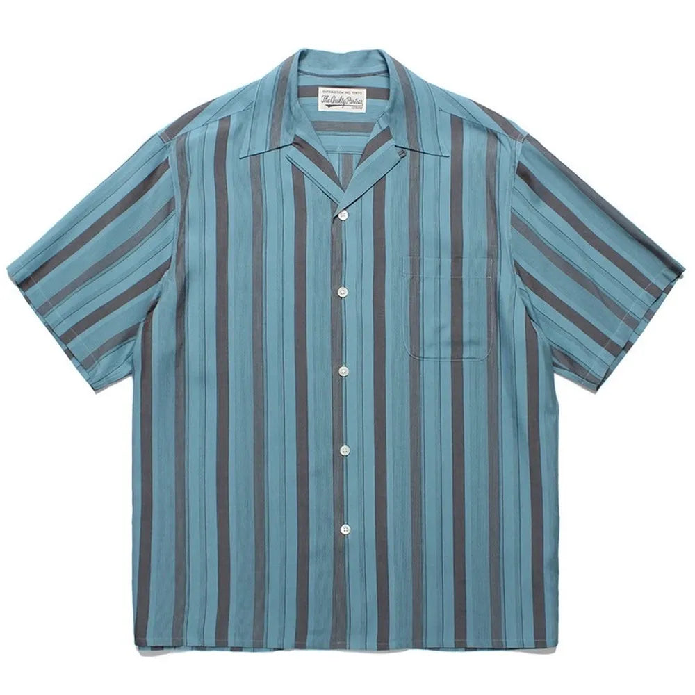 WACKO MARIA の STRIPED OPEN COLLAR SHIRT S/S - TYPE-2 